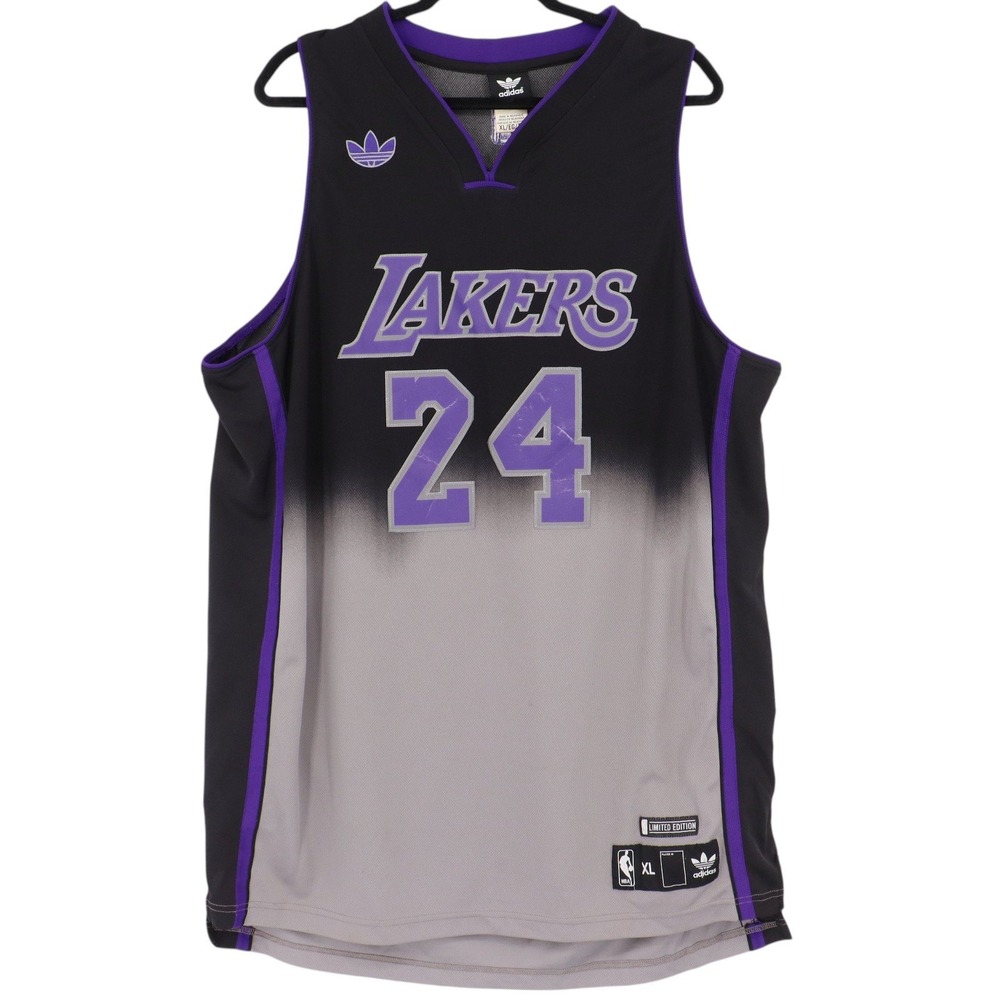Adidas Kobe Bryant Lakers #24 Jersey Size XL Black Gray Fadeaway Limited Edition